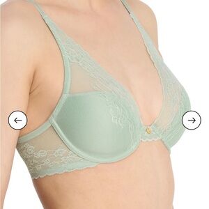 Natori Lace Underwire Bra in Soft Green